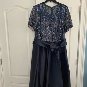 Special Occasion Dress by R&M Richards. Hi Lo Sequin/Satin Gown